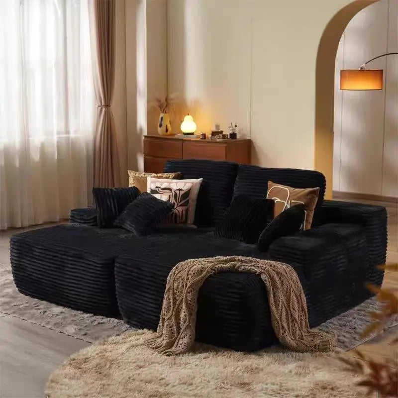 Vacuum Compression Sofa, Sofa Block Combination Fabric Sofa, Living Room Sofa Bed, 2 Pieces of The Same Color Sofa