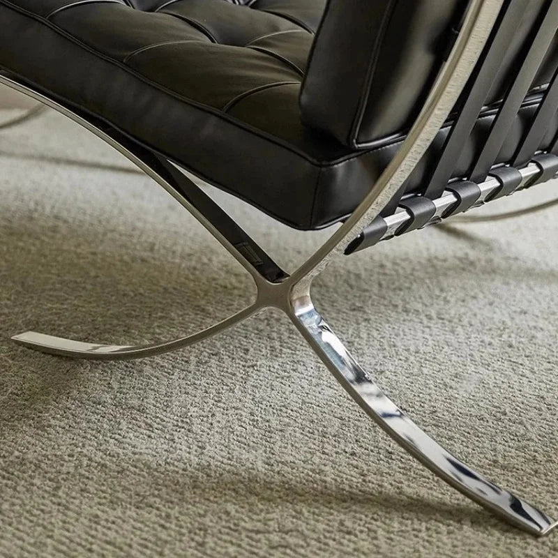 Comfortable Ergonomic Living Room Chair with Genuine Leather Backrest for Study, Cafe, and Gaming Use