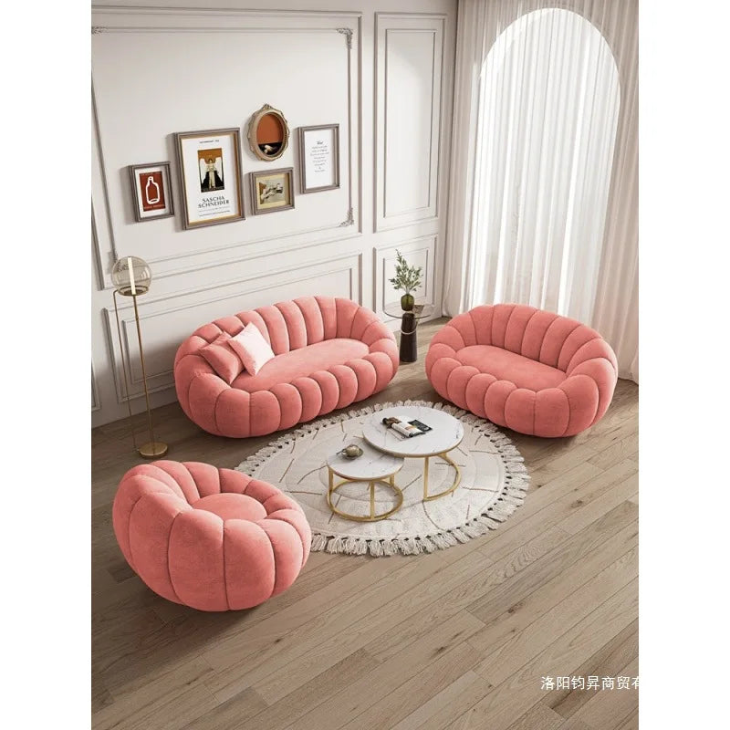 Internet celebrity lazy pumpkin sofa lamb wool tatami single balcony leisure chair rotatable family bedroom chair
