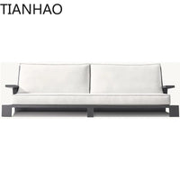 Classic Simple Aluminum 96" Sofa Garden Outdoor Lounge Hotel Furniture Modern