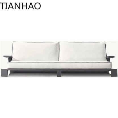 Classic Simple Aluminum 96" Sofa Garden Outdoor Lounge Hotel Furniture Modern