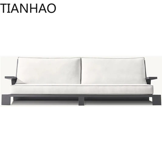 Classic Simple Aluminum 96" Sofa Garden Outdoor Lounge Hotel Furniture Modern