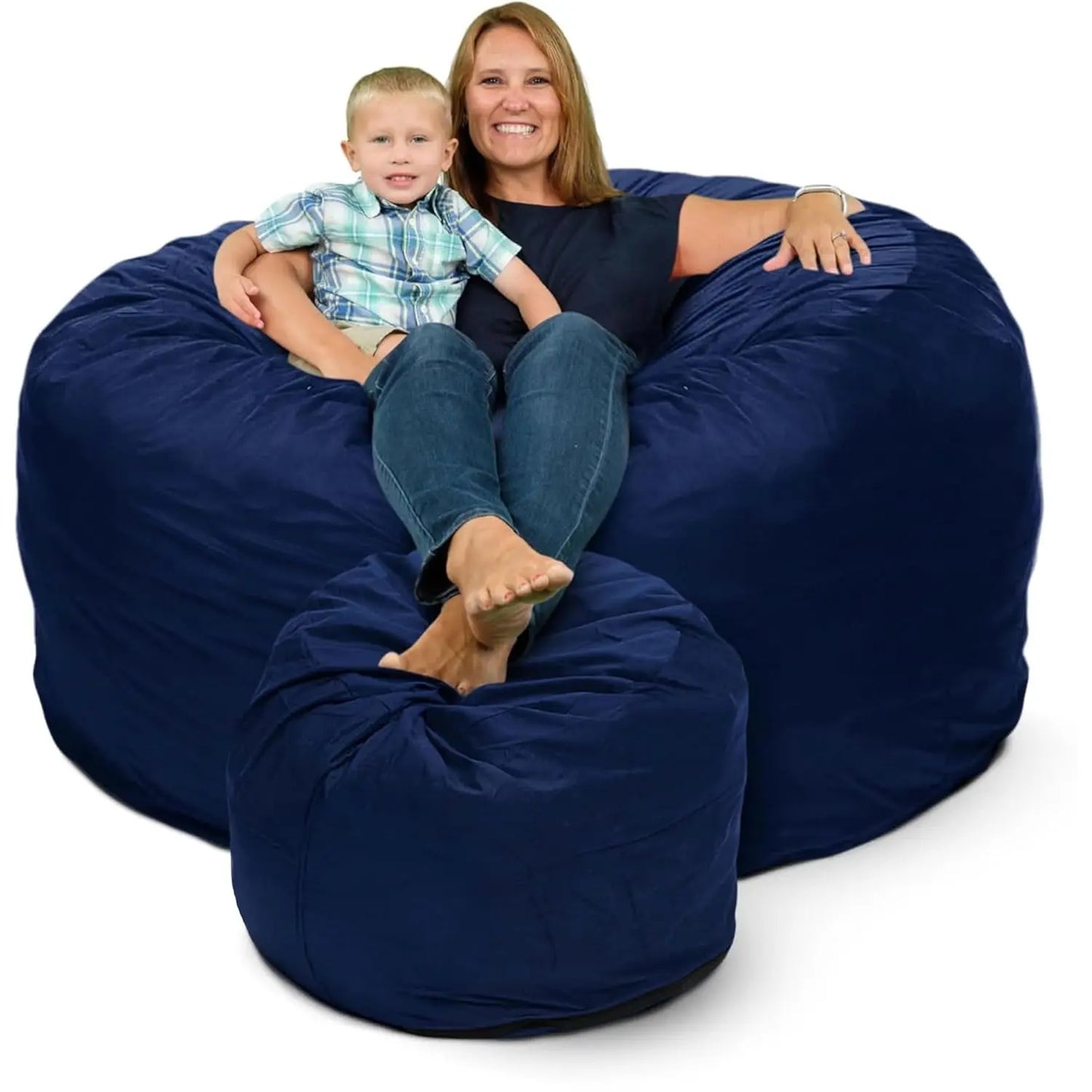 6ft Bean Bag Chair & Footstool, Oversize Bean Bag Chair for Adults, Comfy Chair Bean Bag Couch Lounge Sofa Loveseat, Customized