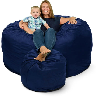 6ft Bean Bag Chair & Footstool, Oversize Bean Bag Chair for Adults, Comfy Chair Bean Bag Couch Lounge Sofa Loveseat, Customized