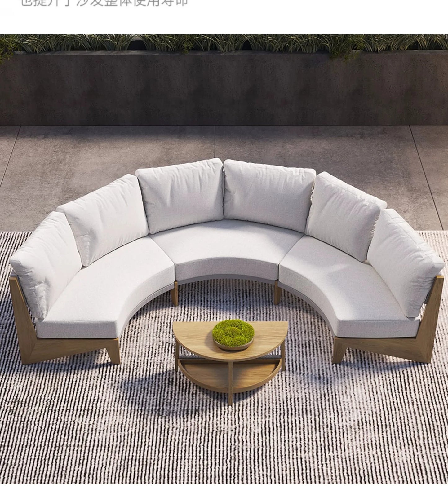 Outdoor sofa teak courtyard terrace leisure resort hotel outdoor deck rattan sofa garden furniture