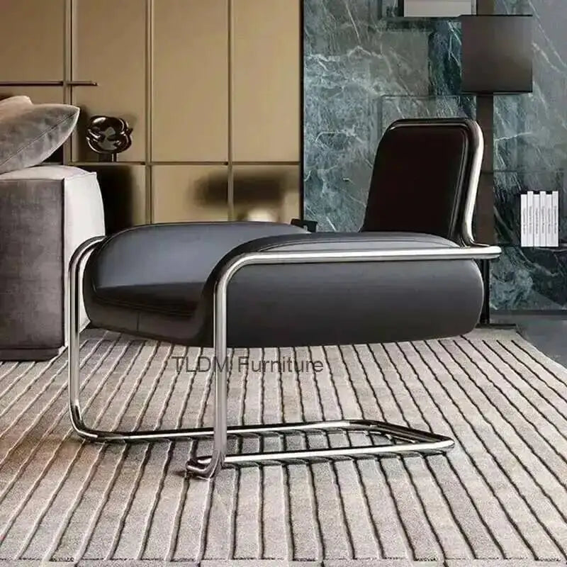 Backrest Comfortable Nordic Relaxing Chairs Home Person Leather Chair Living Portable Armchair Room Office Sofa Furniture Single