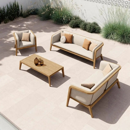 Nordic Modern Design Outdoor Rattan Furniture Rainproof Sunproof for Courtyard Balcony Villa Open-Air Leisure Outdoor Sofa Set
