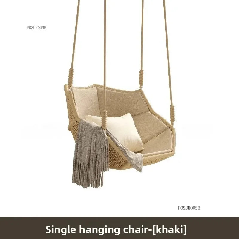 Outdoor Patio Swing Nordic Balcony Rocking Chair Indoor Adult Hanging Chairs Outdoor Single Swing Chairs Modern Hanging Basket Z