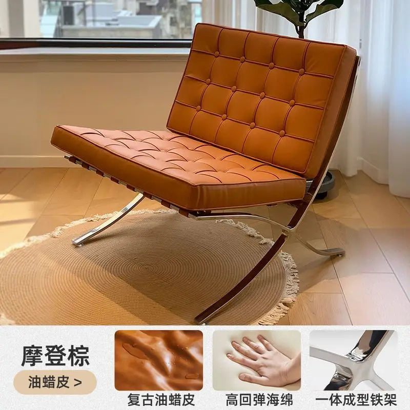 Barcelona single sofa chair living room bedroom designer lazy lounge chair network red small sofa chairs