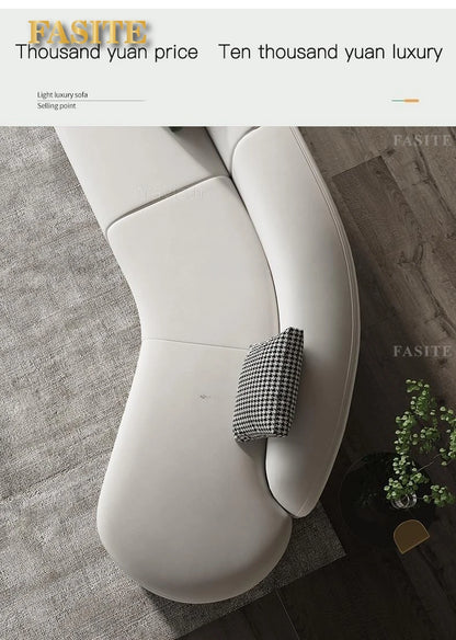 Curved Shape Modern Sofa Luxury Technology Minimalist Sofas Sectional Living Room Home Furniture Chaise Golden Metal Frame