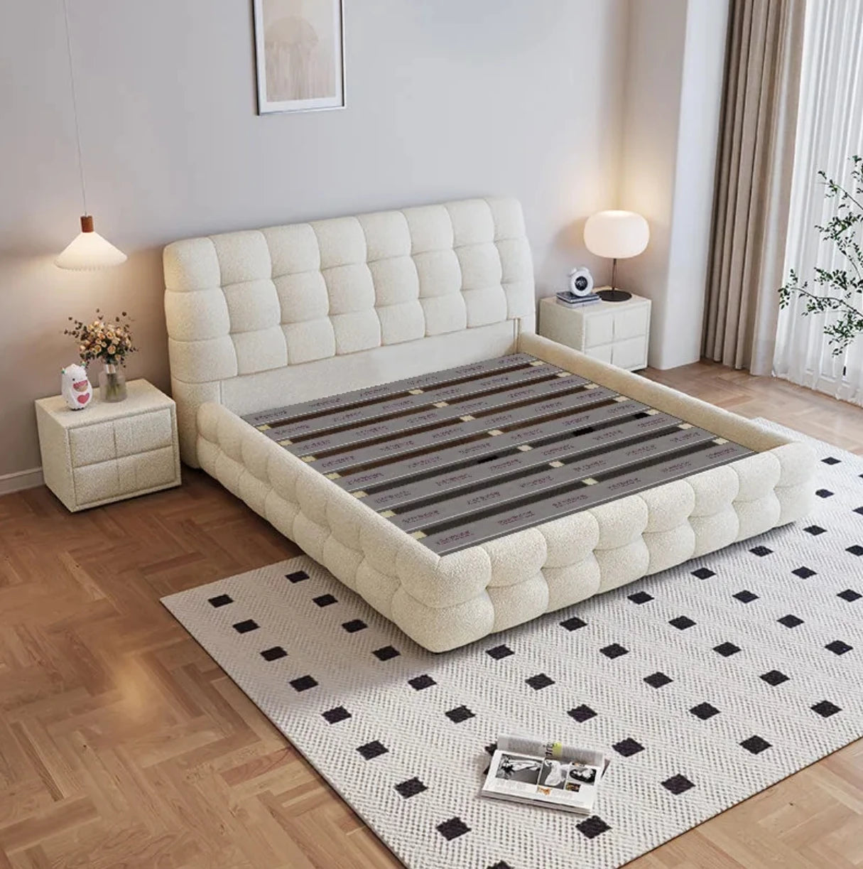 Luxury Modern Bedroom Furniture Storage Multifunctional Leather Fabric king Size Wood Beds