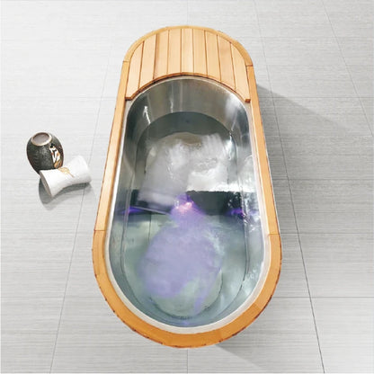 z Factory Outdoor Wooden Ice Bath Cold Plunge Stainless Steel Liner Cold Soaking Sport Recovery