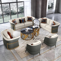 Italian Designer Leather Sofas Luxury 3 Pieces Set Minimalist Modern Sofa Loveseat Floor Divano Soggiorno Home Furniture
