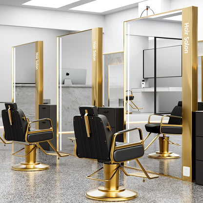 HJ Barber Shop Mirror Quick Cut Special Mirror Hair Salon Internet celebrity hair salon Full Lamp Mirror