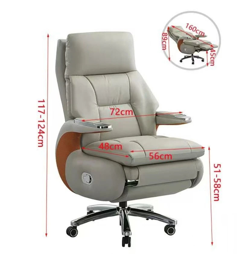 Luxury Manual Lunch Break Leather Office Chair High Quality Office Furniture Chairman CEO Manager Comfortable Office Chair
