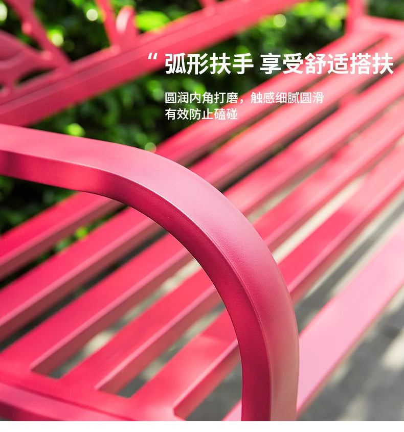 Practical Rustic Waterproof Furniture Cast IronBackrest  Iron Public Leisure Seating Metal Outdoor Garden Patio Park Bench