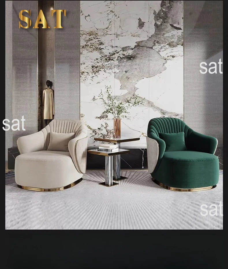 # Italian Style Light Luxury Fabric Lounge Chair Modern Furniture