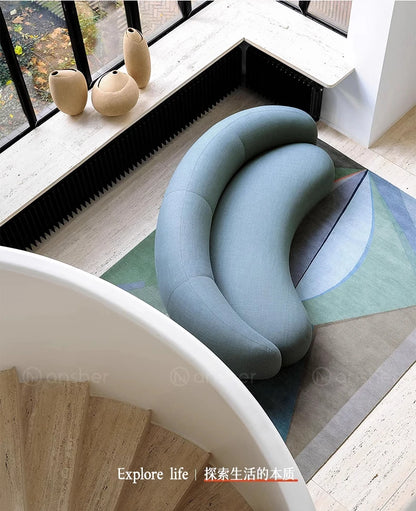 Cashew sofa Nordic light luxury modern simple living room fabric sofa combination straight row sofa