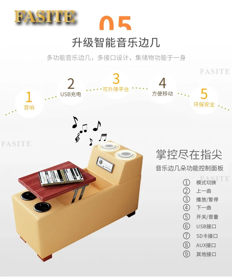Genuine leather sofa head layer cowhide small unit,simple and modern functional, fashionable leather sofa combination decoration
