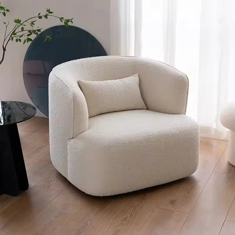 Modern Nordic Single Person Leisure Lazy Sofa Light Luxury Fabric Armrest Accent Chair for Home Furniture for Living Room