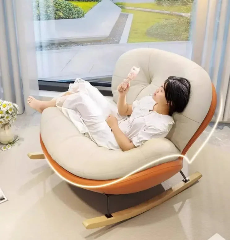 Snail Rocking Chair Large Living Room Chairs Lounge Rocking Nordic Chairs Luxury Modern Throne Ergonomic Sofa Home Furniture