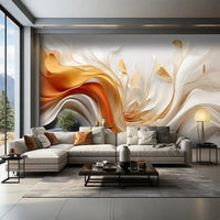 MU8751 Custom Creative high-end Chinese abstract ribbon feather sofa living room and bedroom  background wall paper mural