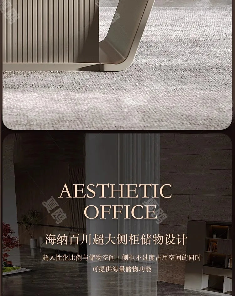 High Quality Light LuxuryOffice Desk Boss L Shaped Work Manager Computer Desks Executive Shelf Escritorio Oficina Furniture