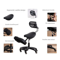 Kneeling Chair Adult Ergonomic Correction Chair Saddle Chair Double Cushion Adjustable Anti-Hunchback Position Learning