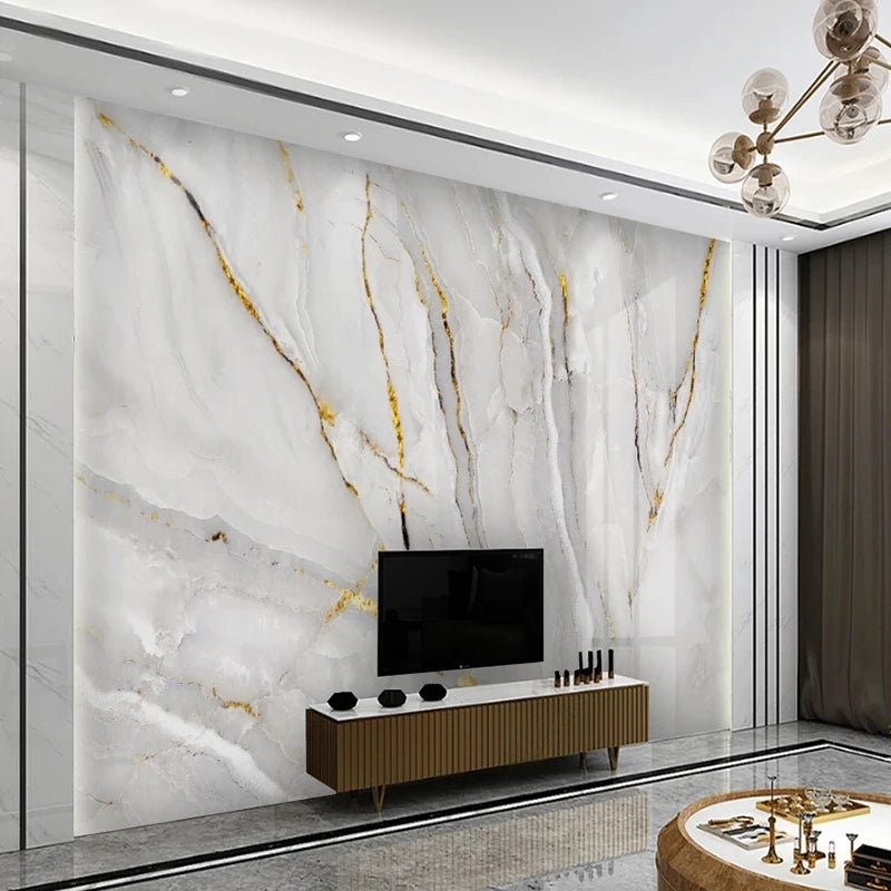 Custom Photo Wallpaper Modern Light Luxury Golden Marble Landscape Mural Background Wall Decor Living Room Bedroom Papier Peint