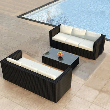 Outdoor Coffee Table Garden Sofas Combination Leisure Nordic Lawn Garden Sofas Simple Pe Rattan Furniture Sofá Jardín MHHYSF