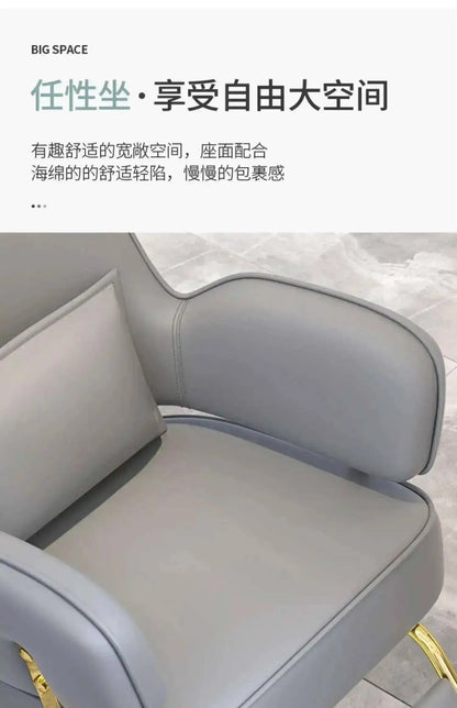 Furniture Fashionable Grey Barber Chair Glamour Elegant Barbería Professional Comfy Hairdressing Chair Modern Simple Silla De