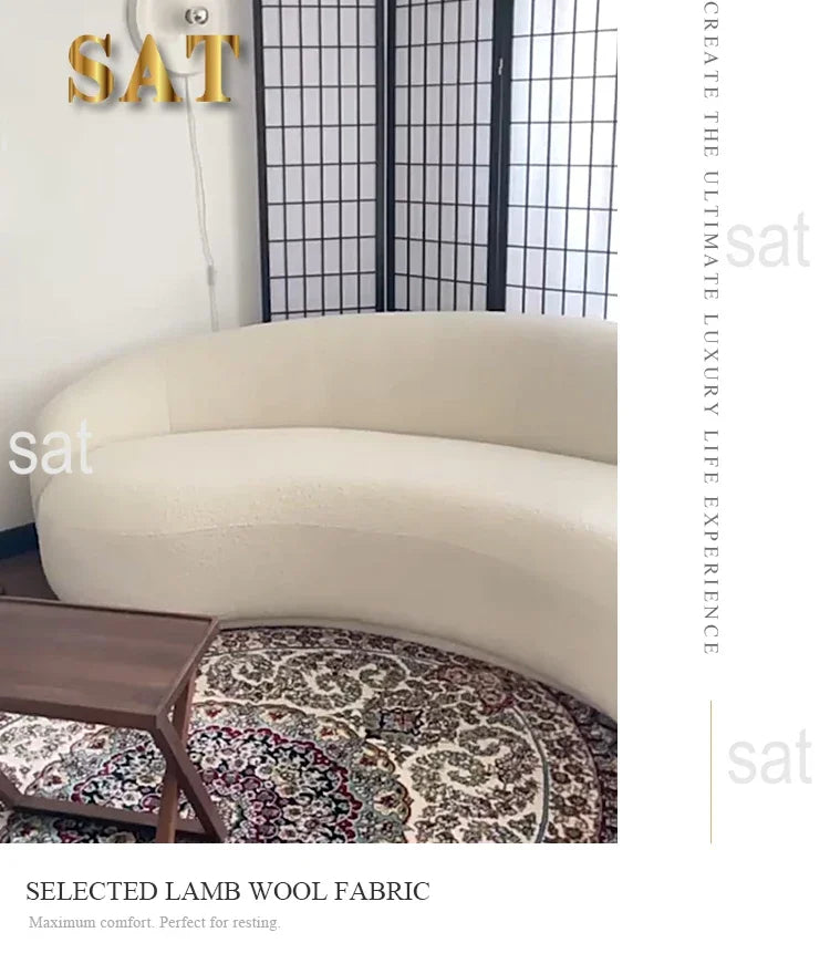 Modern Minimalist White Half Circle Designer Couches Luxury Sofa Set Design Lounge Round Curved Sofa Couch