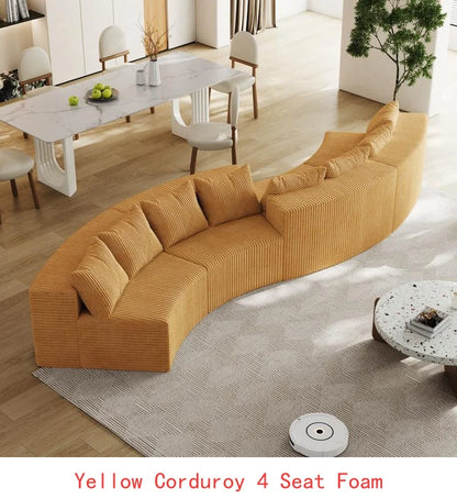 Curved Modular Sectional Foam Sofa with 12 Pillows, Semi-Circular Design for Living Room, Bedroom, Office, Leisure, Nap,