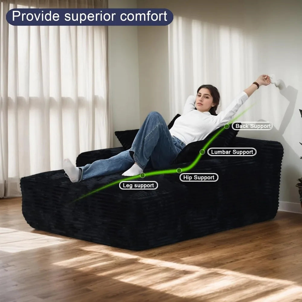 67 Inch Chair, Cloud Comfy Couches Sofa Beds, Chaise Lounge Reading Chairs for Bedroom with Double Armrests