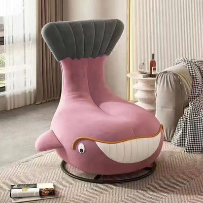 Rotating sofa chair Comfortable lazy single sofa Whale animal shark chair Small apartment room leisure chair