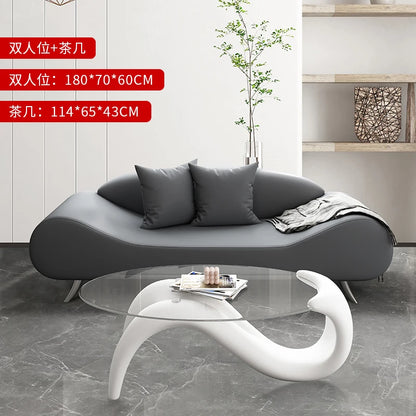 Bedroom sofa small apartment living room two people small orange modern simple beauty salon room personalized creative furniture