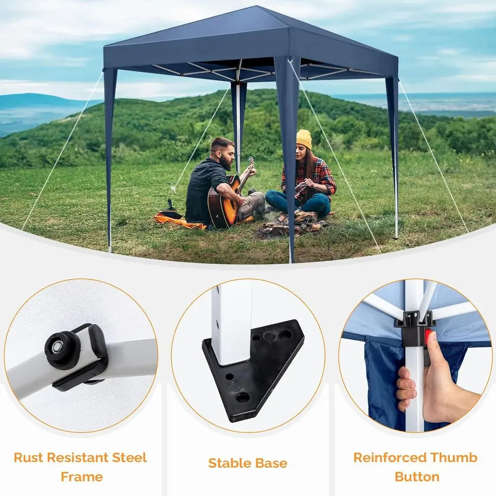 10x10 Up Tent with Sidewalls, Outdoor Gazebo Tent, Patio Event Tents Outdoor Event Shelter or Parties (Blue)