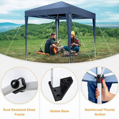 10x10 Up Tent with Sidewalls, Outdoor Gazebo Tent, Patio Event Tents Outdoor Event Shelter or Parties (Blue)
