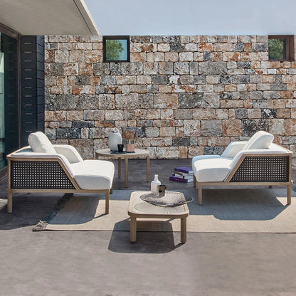 Outdoor rattan sofa, outdoor garden, courtyard, waterproof, sun protection, leisure terrace, furniture combination