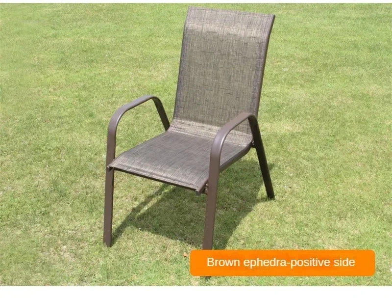 Outdoor Beach Chairs Outdoor Courtyard Balcony Waterproof and Sunscreen Iron Chair Home Leisure Back Armchairs Outdoor Furniture
