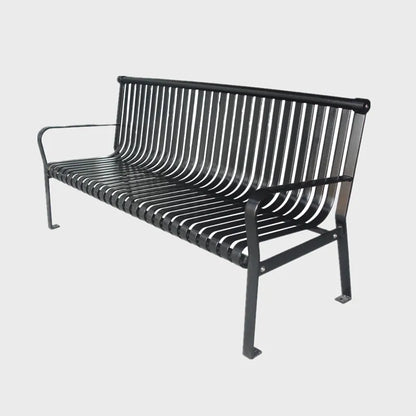 Outdoor Public Park 2 Person Steel Commercial Bench Seating Outside Garden Out Door Patio Rustic Metal Seat Bench with Back