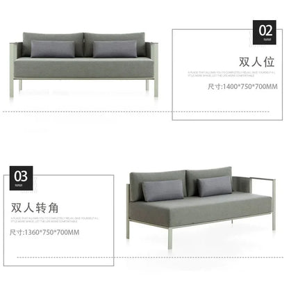Outdoor stainless steel sofa Hotel sales office Terrace Dining table and chairs