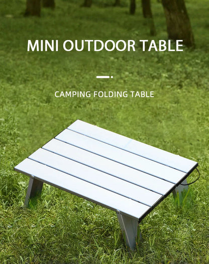 WESTTUNE Lightweight Roll Table Mini Folding Backpacking Fishing Picnic BBQ Outdoor Table Aluminum Living Room Dining Table