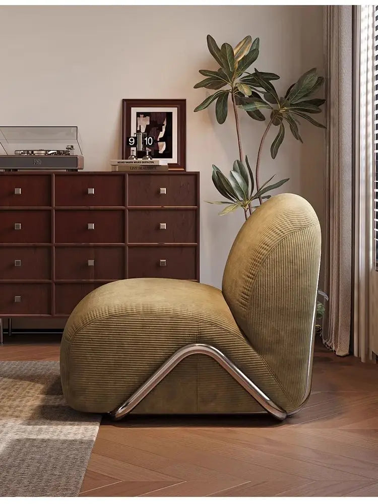 Medieval wabi-sabi wind single sofa living room home hotel homestay reception chair creative designer backrest leisure chair