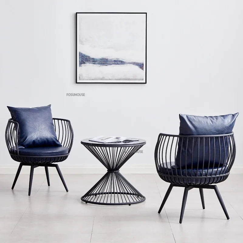 Living Room Furniture Bedroom Light Luxury Minimalist Single Sofa Chair Lounge Chair Nordic Wrought Iron Living Room Chairs