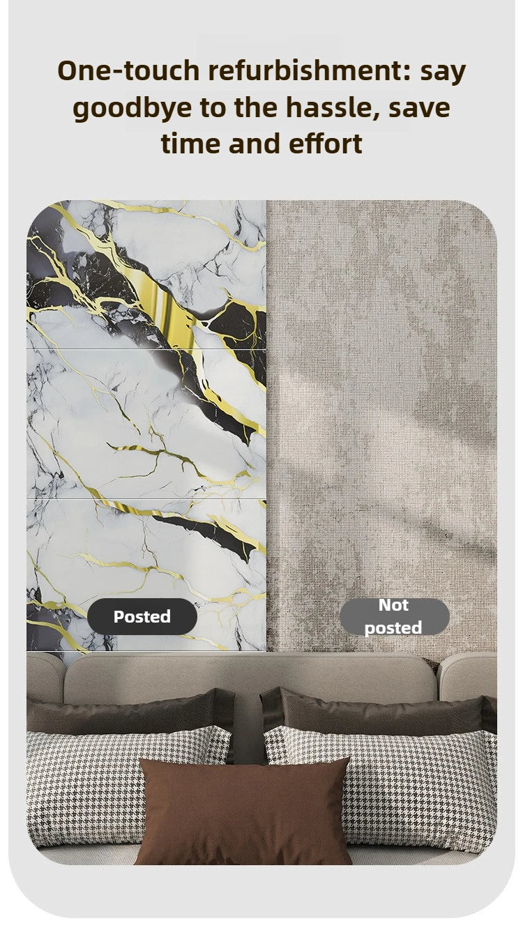 5pcs 30x60cm PVC Kitchen Backsplash Panel Marble Self-Adhesive Waterproof Oil Proof for Stove Cabinet Renovators