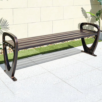Factory Wholesale Street Park Bench Customized Metal Garden Bus Stops Bench Cast Aluminum Patio Garden Outdoor Bench