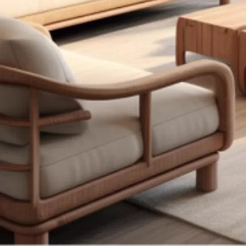 Minimalistic Wooden Sofa Stools Recliners Modern 3 Seater Lazy Living Room Couch Lounge