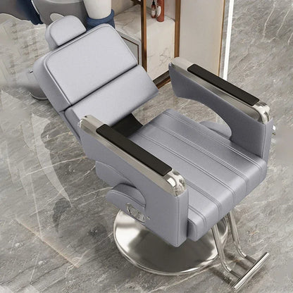 2025 Luxury Personalized Chair Barber Classic Hydraulic Reclining Release Salon Chair Leg Rest Professional Barberia Furniture