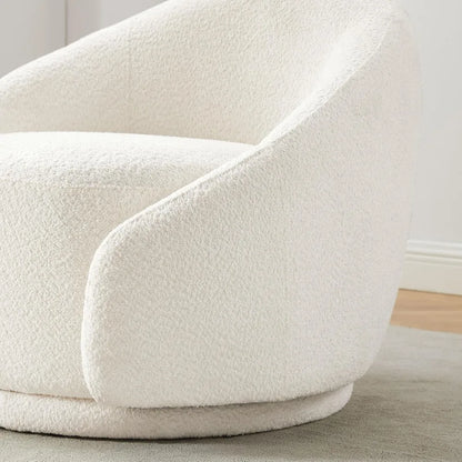 Sherpa Fabric Swivel Barrel Chair with Armrests, Comfortable Seating for Bedrooms, Living Rooms, and Apartments
